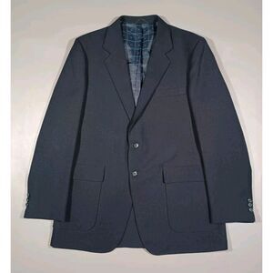 Sears Blazer Mens‎ 44L Navy Blue Perma Prest Jacket VTG